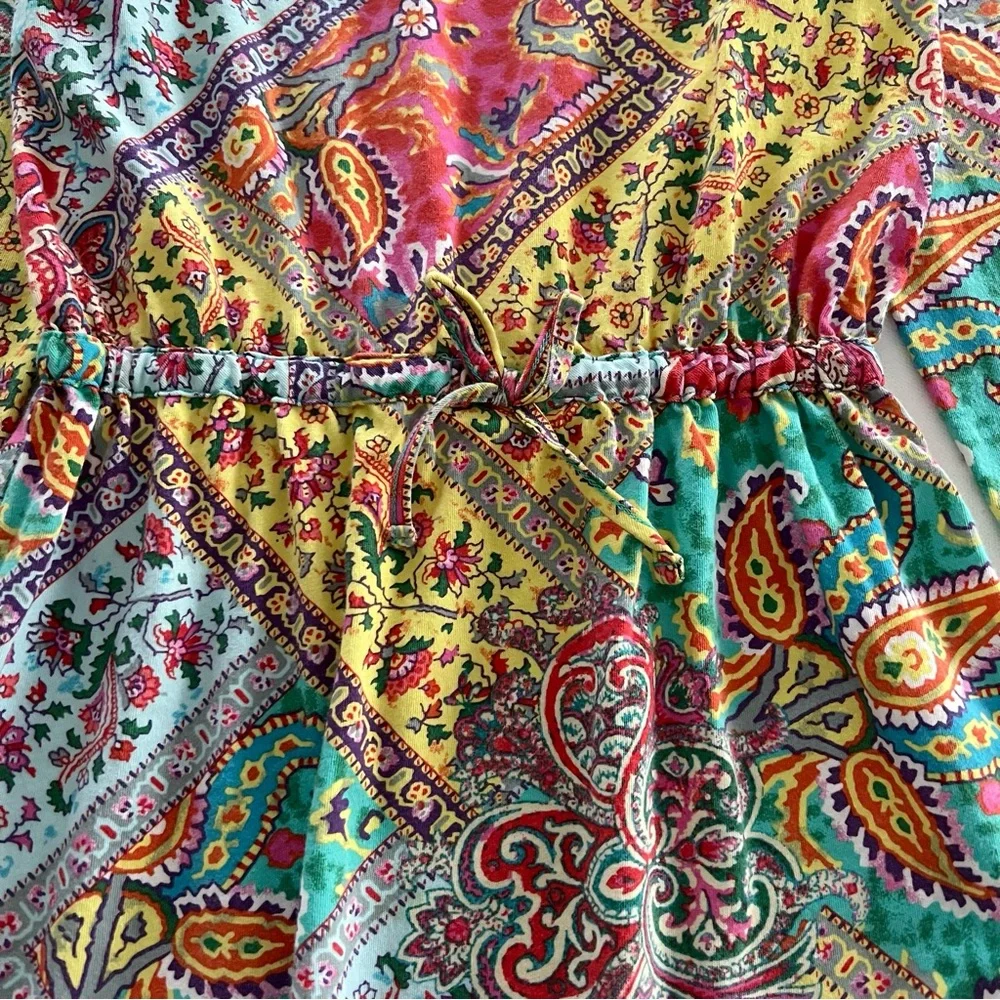 Ralph Lauren Paisley Floral Tie Waist Dress Girls Size 6